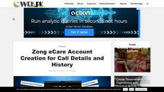 Zong eCare Account Creation for Call Details and History | Web.pk