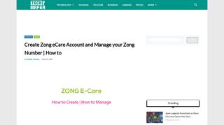 Create Zong eCare Account and Manage your Zong Number | How to ...