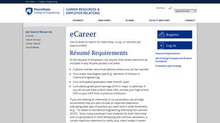 Penn State Engineering: eCareer - Penn State Engineering: Career ...