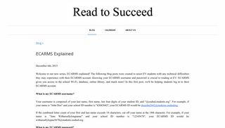 ECARMS Explained - Read To Succeed - Google Sites