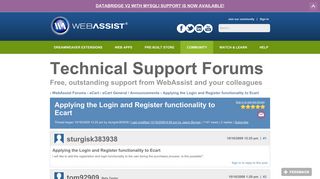 Applying the Login and Register functionality to Ecart | Community ...