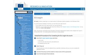 EU Login - H2020 Online Manual - European Commission