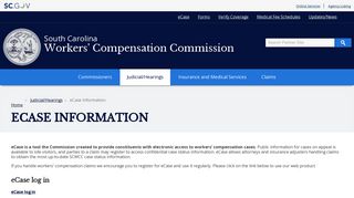 eCase Information | Workers' Compensation Commission