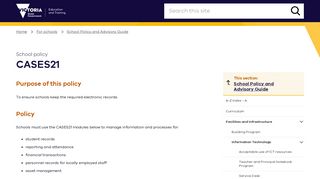 CASES21 school policy - Department of Education and Training Victoria