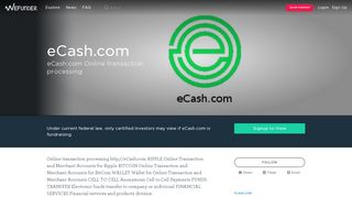 eCash.com | eCash.com Online transaction processing | Wefunder