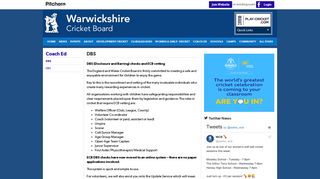 Coach Ed - DBS - DBS - Warwickshire Cricket Board