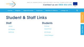 Student & Staff Links - East Coast College