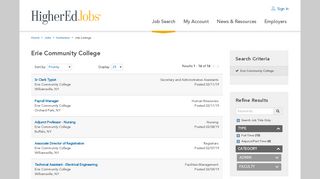 Jobs at Erie Community College - HigherEdJobs