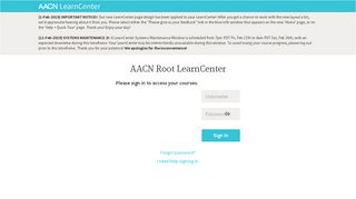 Login for AACN Root LearnCenter