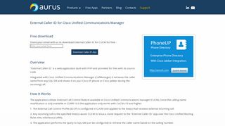 External Caller ID for Cisco Unified Communications Manager - Aurus
