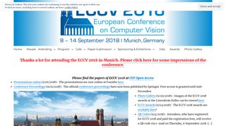 ECCV 2018 // September 8 - 14 2018 // Munich, Germany
