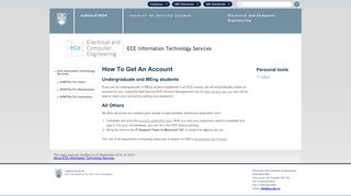 How To Get An Account - ECE Information Technology Services