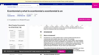 eCentennial Q What is eCentennial A eCentennial is an online ...