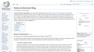 Notice of electronic filing - Wikipedia