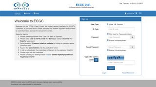 Sign Up to ECGC portal