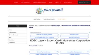 ECGC Login Page | ECGC First Login, Trouble Sign in Process