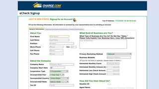 Echeck Signup - Charge.com