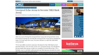 Liverpool Echo Arena to become M&S Bank Arena | Complete Music ...
