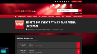 Tickets for events at M&S Bank Arena Liverpool, Liverpool ...