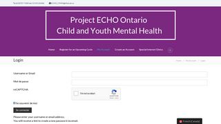 Login – Project ECHO® at CHEO Child and Youth Mental Health