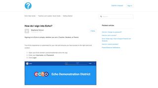 How do I sign into Echo? – Echo Help Center