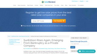 SunEdison Rises Again, Emerging From Bankruptcy ... - Solar Reviews