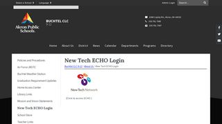 New Tech ECHO Login - Buchtel CLC 9-12
