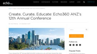 Create, Curate, Educate: Echo360 ANZ's 12th Annual Conference