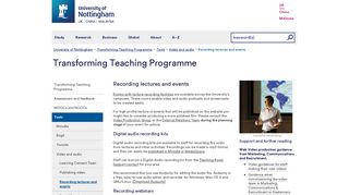 Recording lectures and events - The University of Nottingham