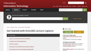 Get Started with Echo360 Lecture Capture | UMass Amherst ...