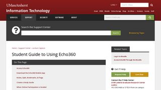 Student Guide to Using Echo360 | UMass Amherst Information ...