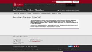 Recording of Lectures (Echo 360) | Undergraduate ... - uOttawa uOttawa
