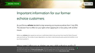 Important changes for echoice customers | MORE THAN