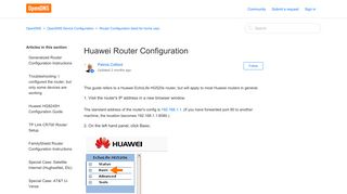 Huawei Router Configuration – OpenDNS