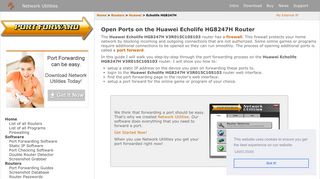 Open Ports on the Huawei Echolife HG8247H Router - Port Forward