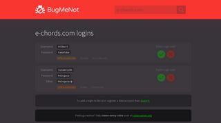 e-chords.com passwords - BugMeNot