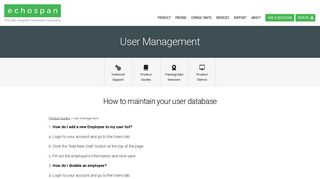 User Management - EchoSpan