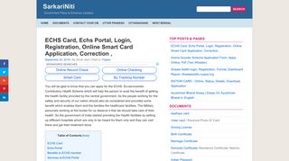ECHS Card, Echs Portal, Login, Registration, Online Smart Card ...