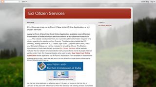 Eci Citizen Services: Eci-citizenservices.nic.in Form 6 New Voter ...