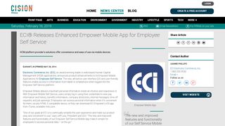 ECI® Releases Enhanced Empower Mobile App for Employee Self ...