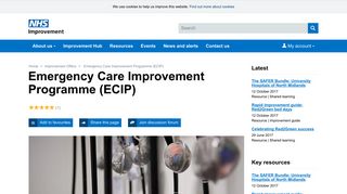 Emergency Care Improvement Programme (ECIP) | NHS Improvement