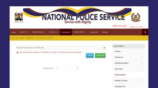 Downloads - Police Clearance Certificate - National Police Service