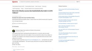 How to freely access Ravindrababu Ravula's GATE videos - Quora