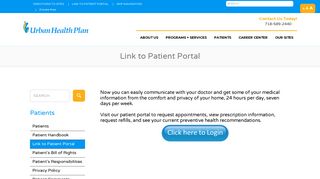 Link to Patient Portal | Urban Health Plan