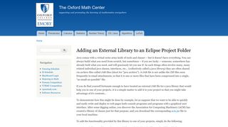 Adding an External Library to an Eclipse Project Folder | The Oxford ...