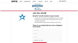 Join Our eCLUB - Broadway Across America