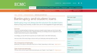ECMC - Bankruptcy and student loans