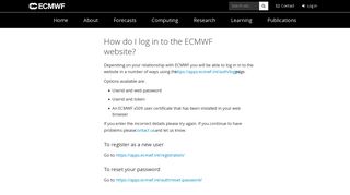 How do I log in to the ECMWF website? | ECMWF
