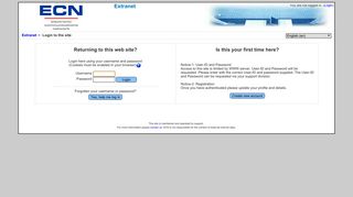 Extranet: Login to the site - ECN