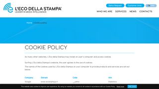 Cookie policy - L'Eco della Stampa